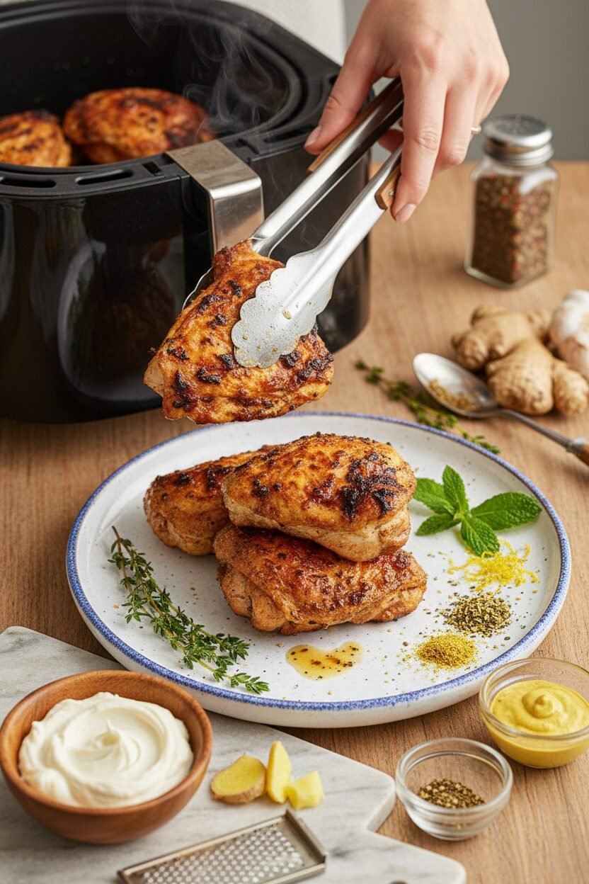 Crispy Juicy Air Fryer Chicken Thighs