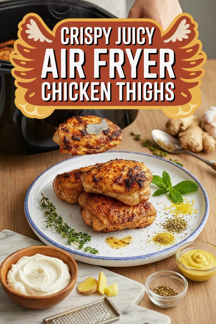 Crispy Juicy Air Fryer Chicken Thighs