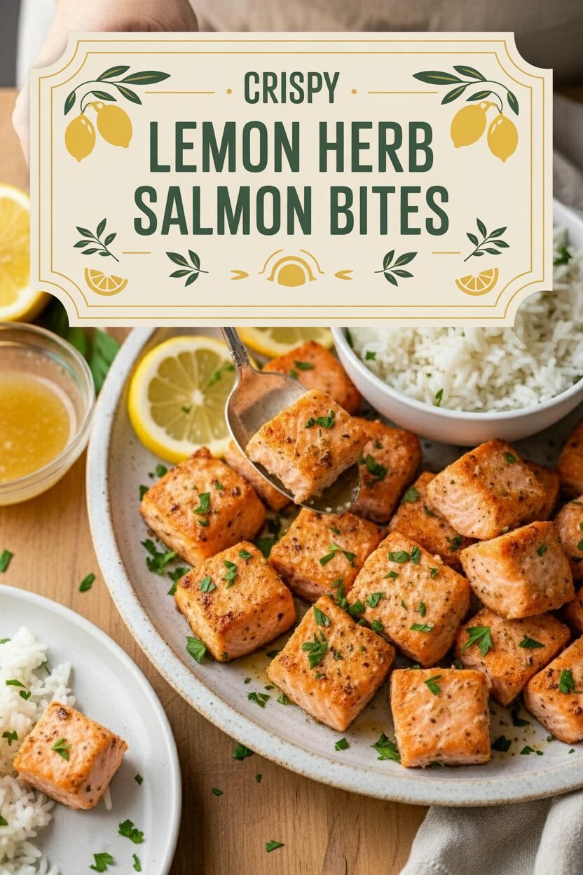 Crispy Lemon Herb Salmon Bites