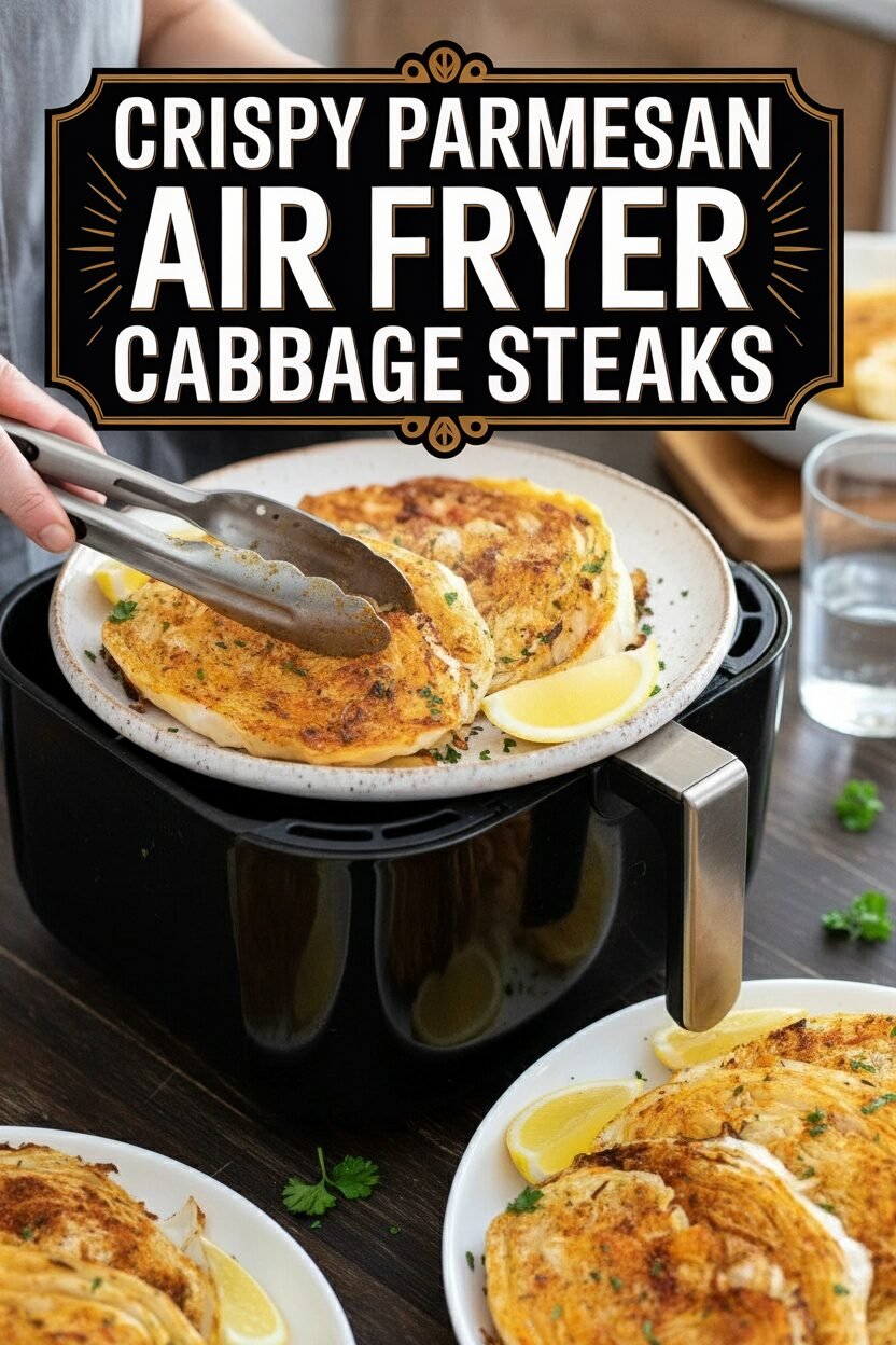 Crispy Parmesan Air Fryer Cabbage Steaks