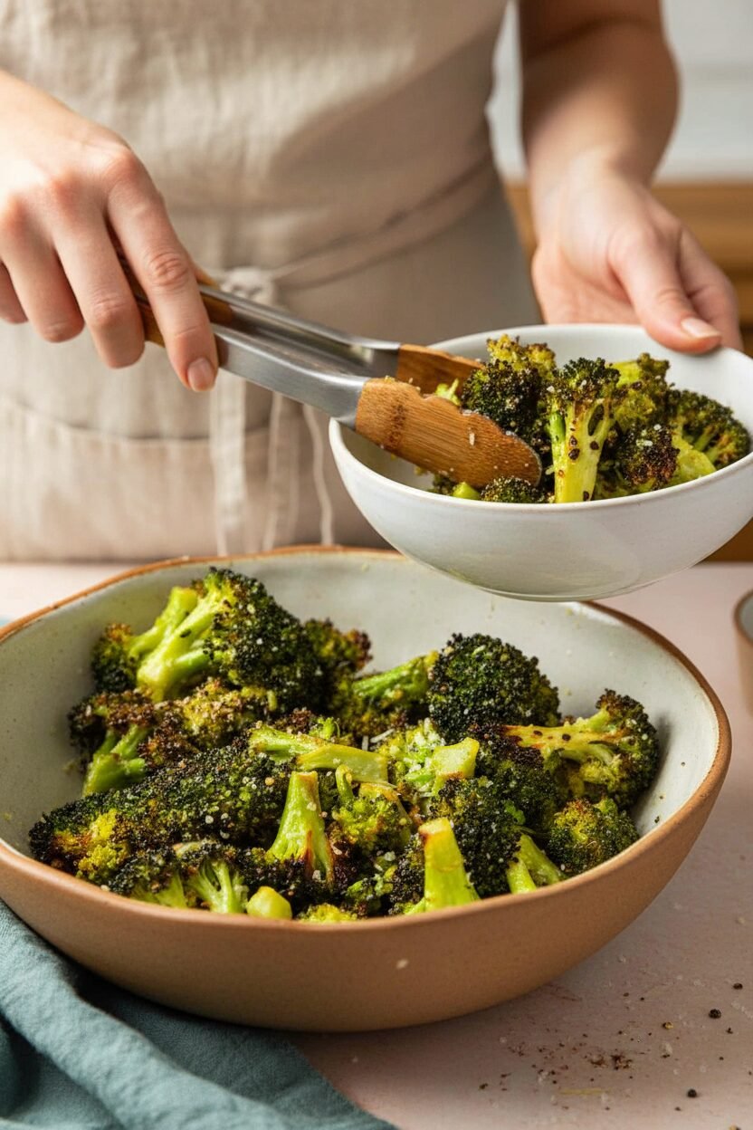 Crispy Parmesan Broccoli with a Spicy Kick