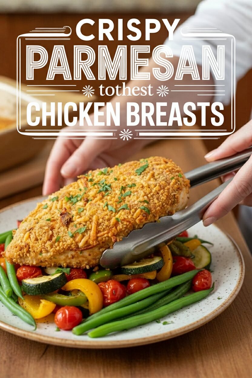 Crispy Parmesan Crusted Chicken Breasts