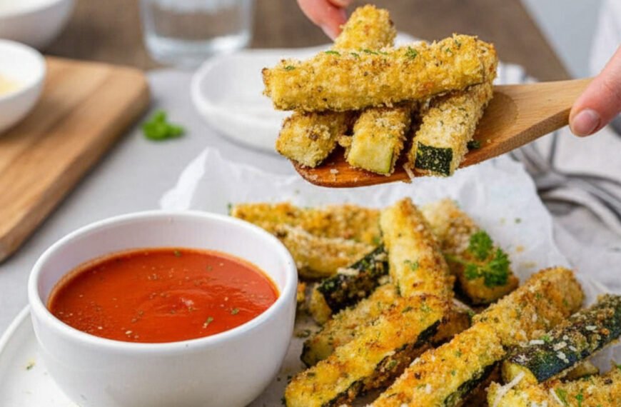 Healthy Air Fryer Zucchini Fries with Parmesan