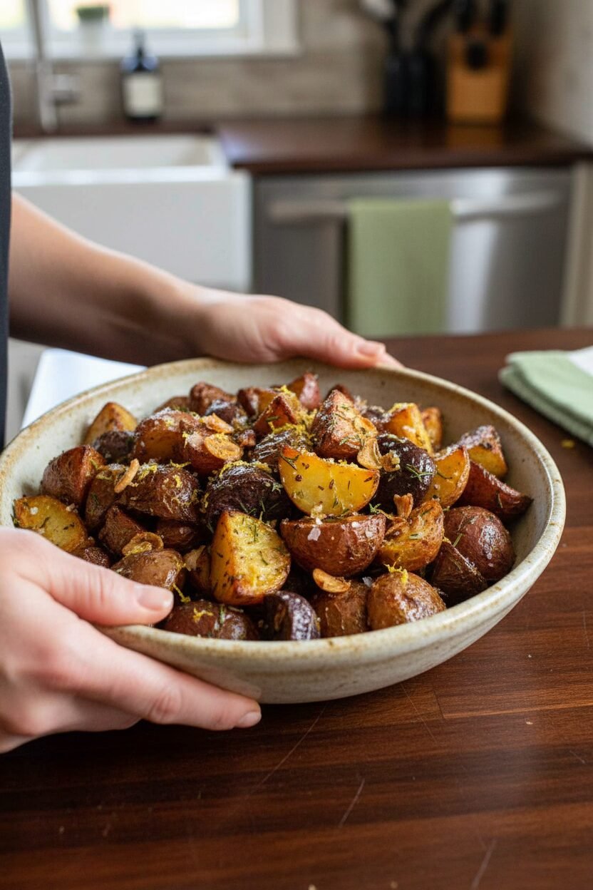 Crispy Rosemary Garlic Air Fryer Potatoes