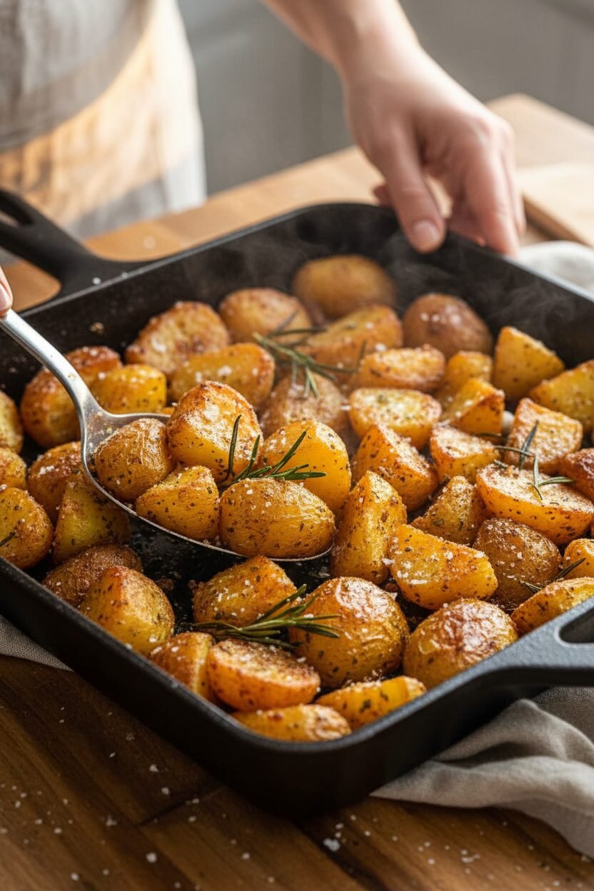 Crispy Rosemary Garlic Roasted Potatoes