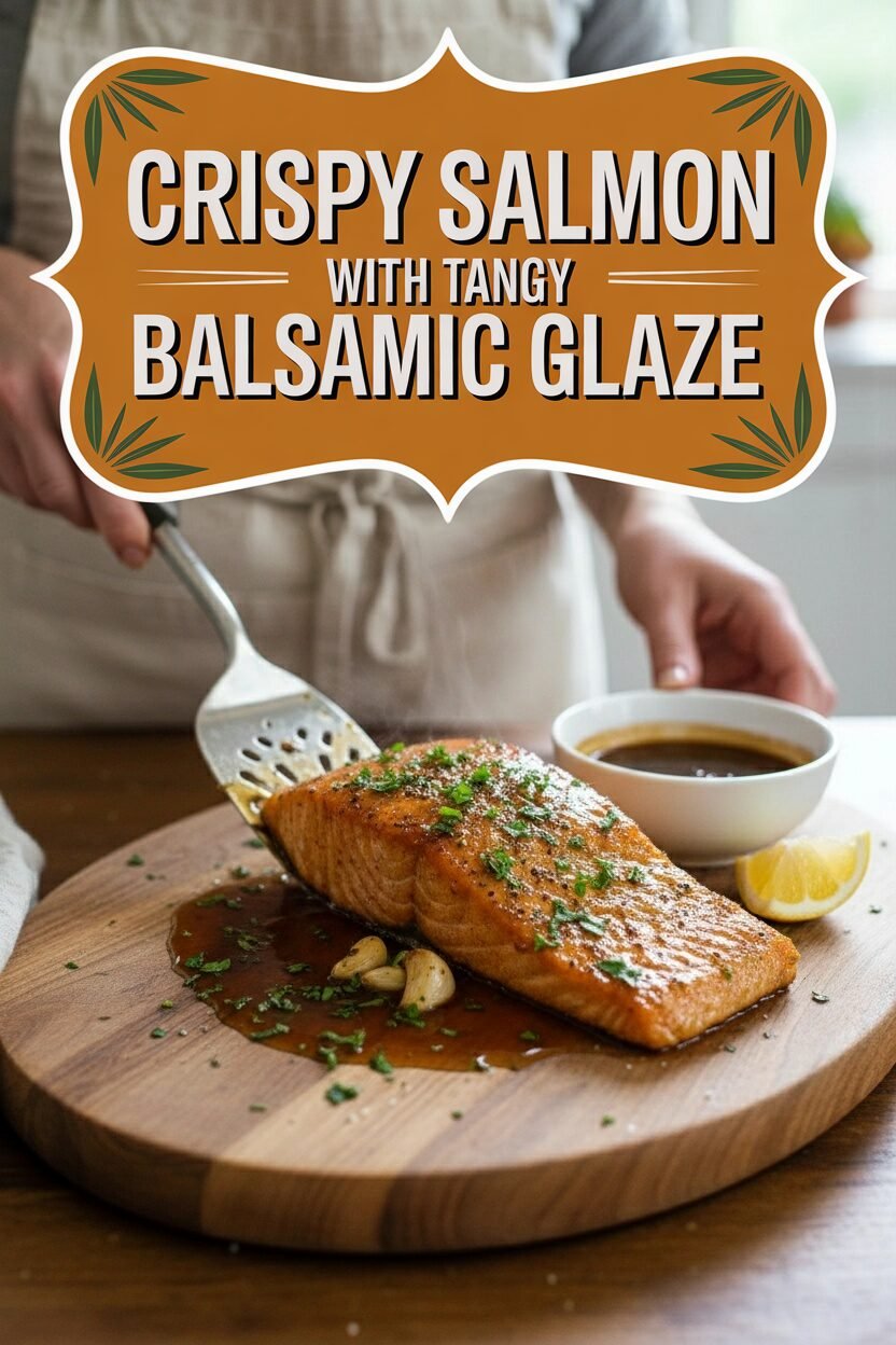 Crispy Salmon with Tangy Balsamic Glaze