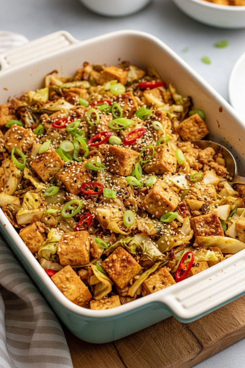 Crispy Tofu and Cabbage Stir Fry