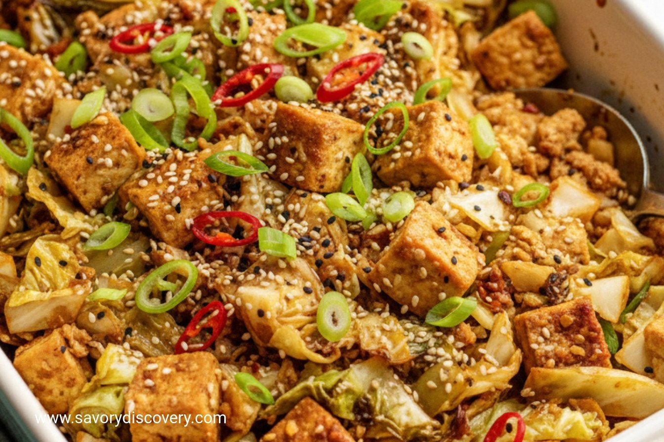 Healthy Cabbage Stir Fry with Tofu