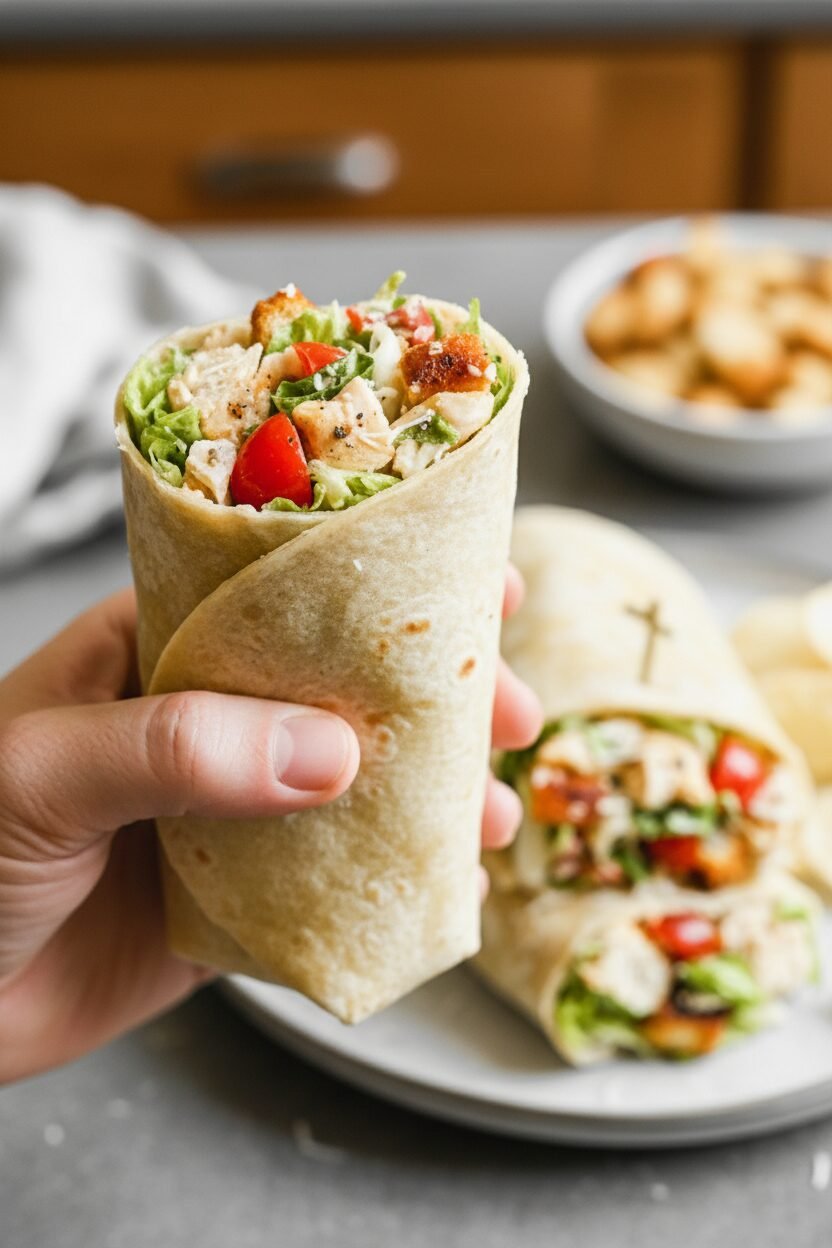 Easy Chicken Caesar Lunch Wraps