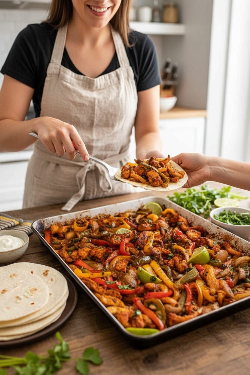 Easy Chicken Fajitas on a Sheet Pan