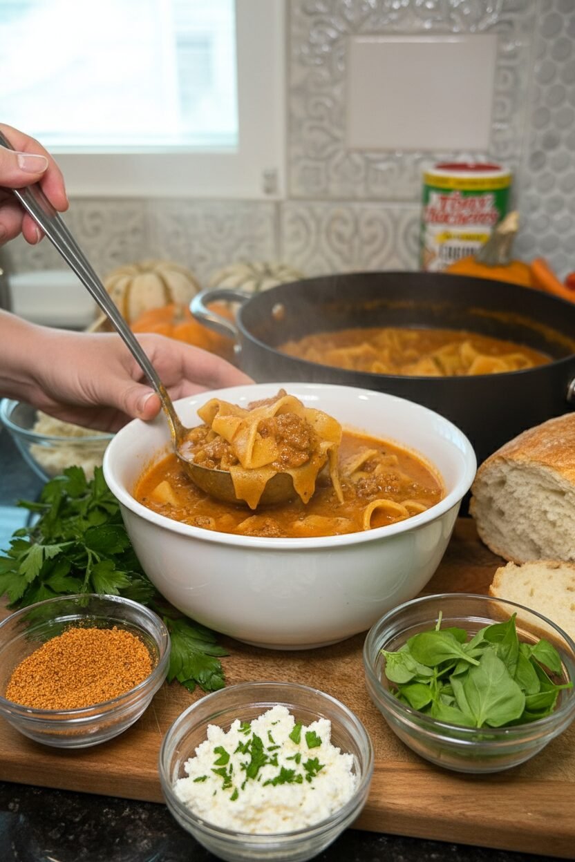 Easy One Pot Lasagna Soup