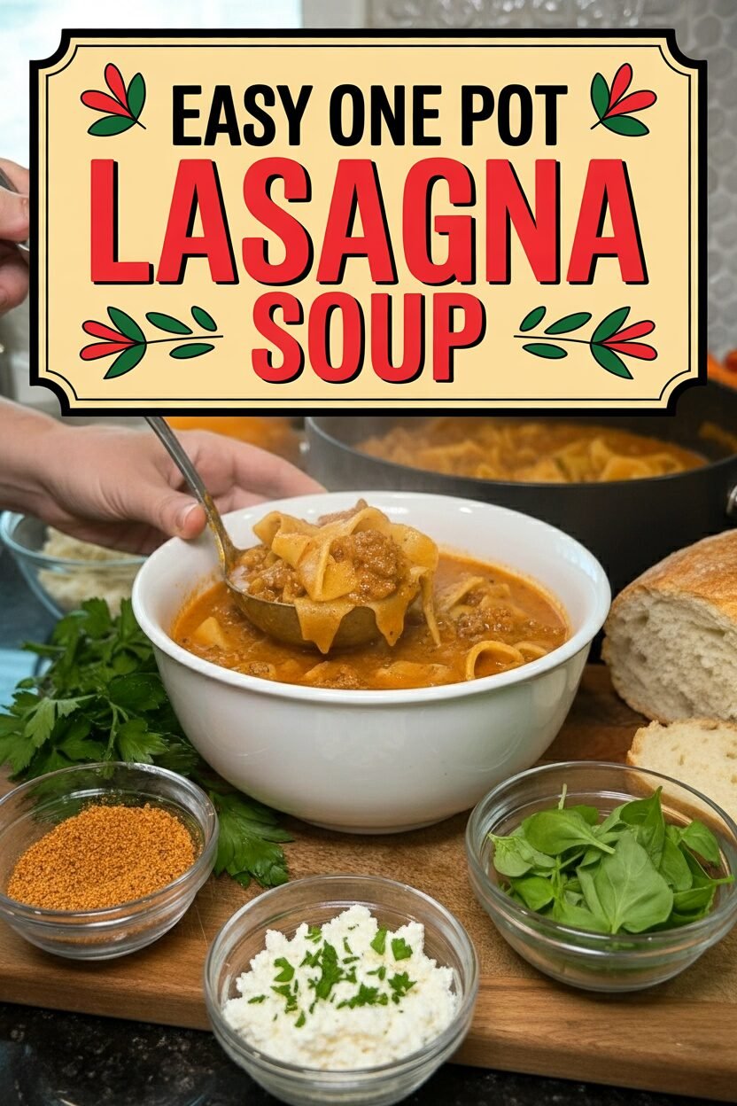Easy One Pot Lasagna Soup