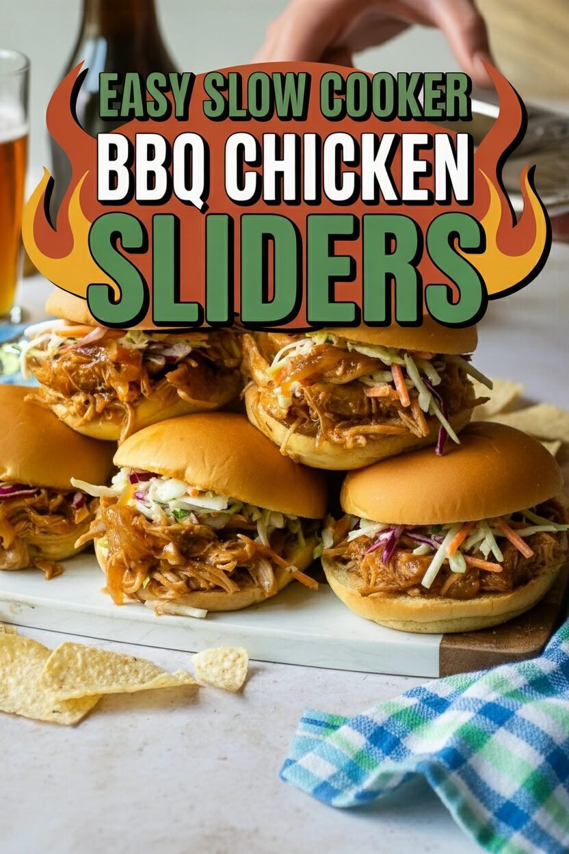 Easy Slow Cooker BBQ Chicken Sliders