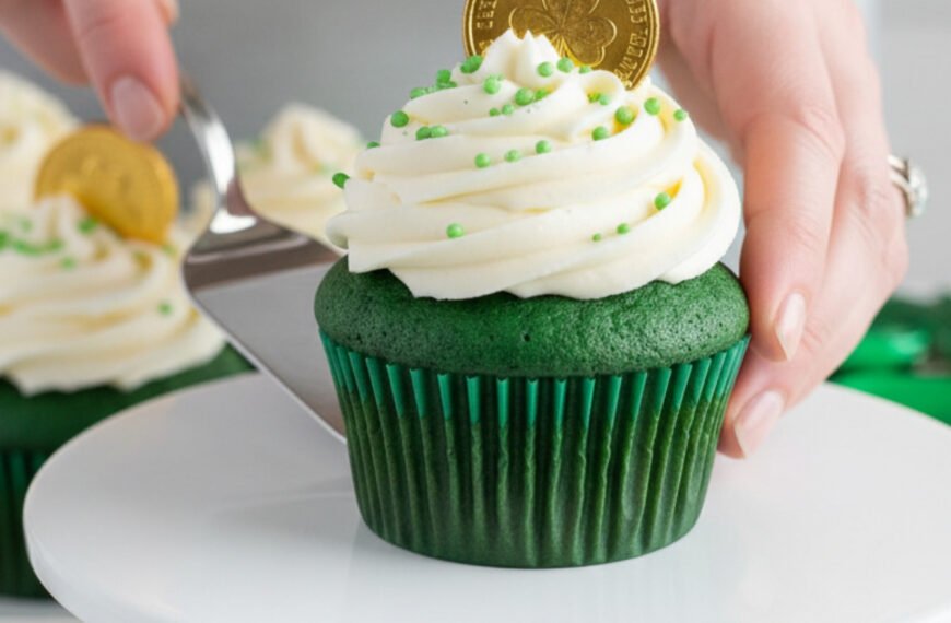 St. Patrick’s Day Green Velvet Cupcakes