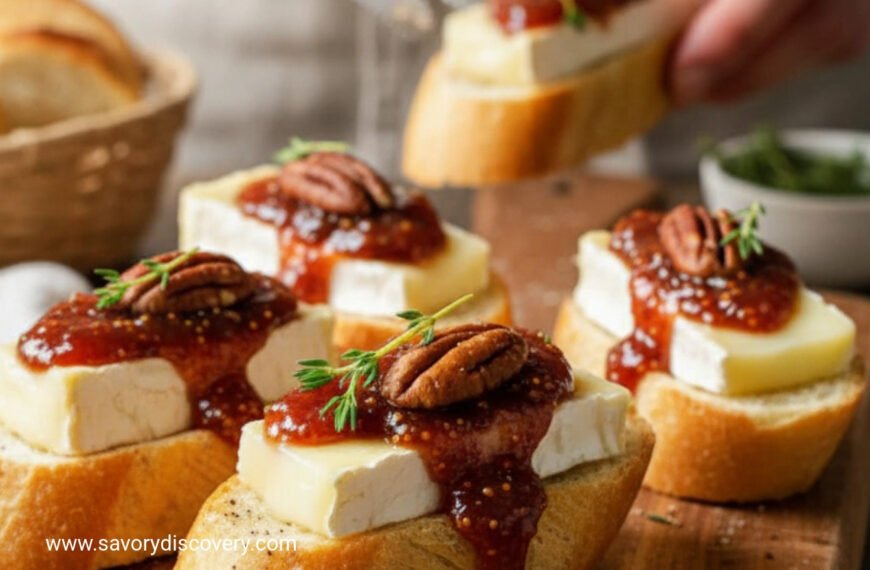 Baked Brie and Fig Jam Crostini