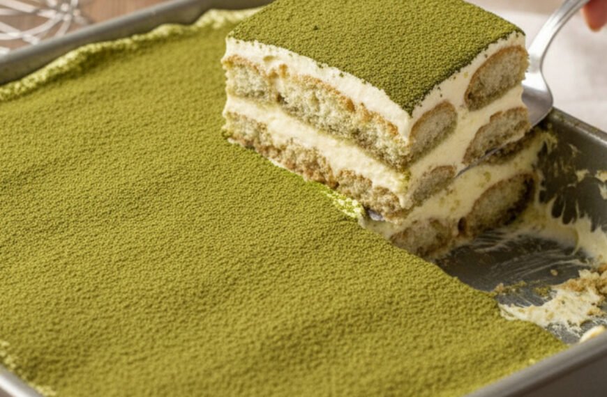 Best Ever Matcha Tiramisu with Fluffy Mascarpone Cream
