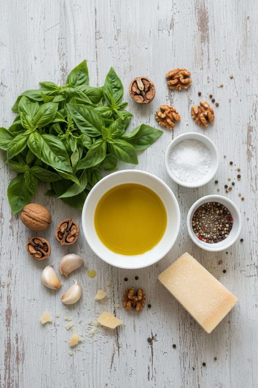 Fresh Basil Walnut Pesto at Home