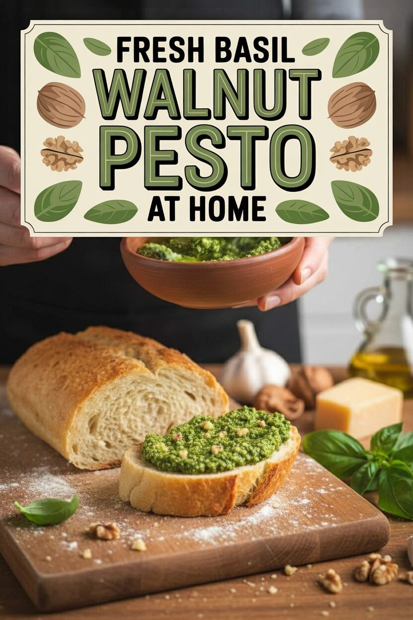 Fresh Basil Walnut Pesto at Home