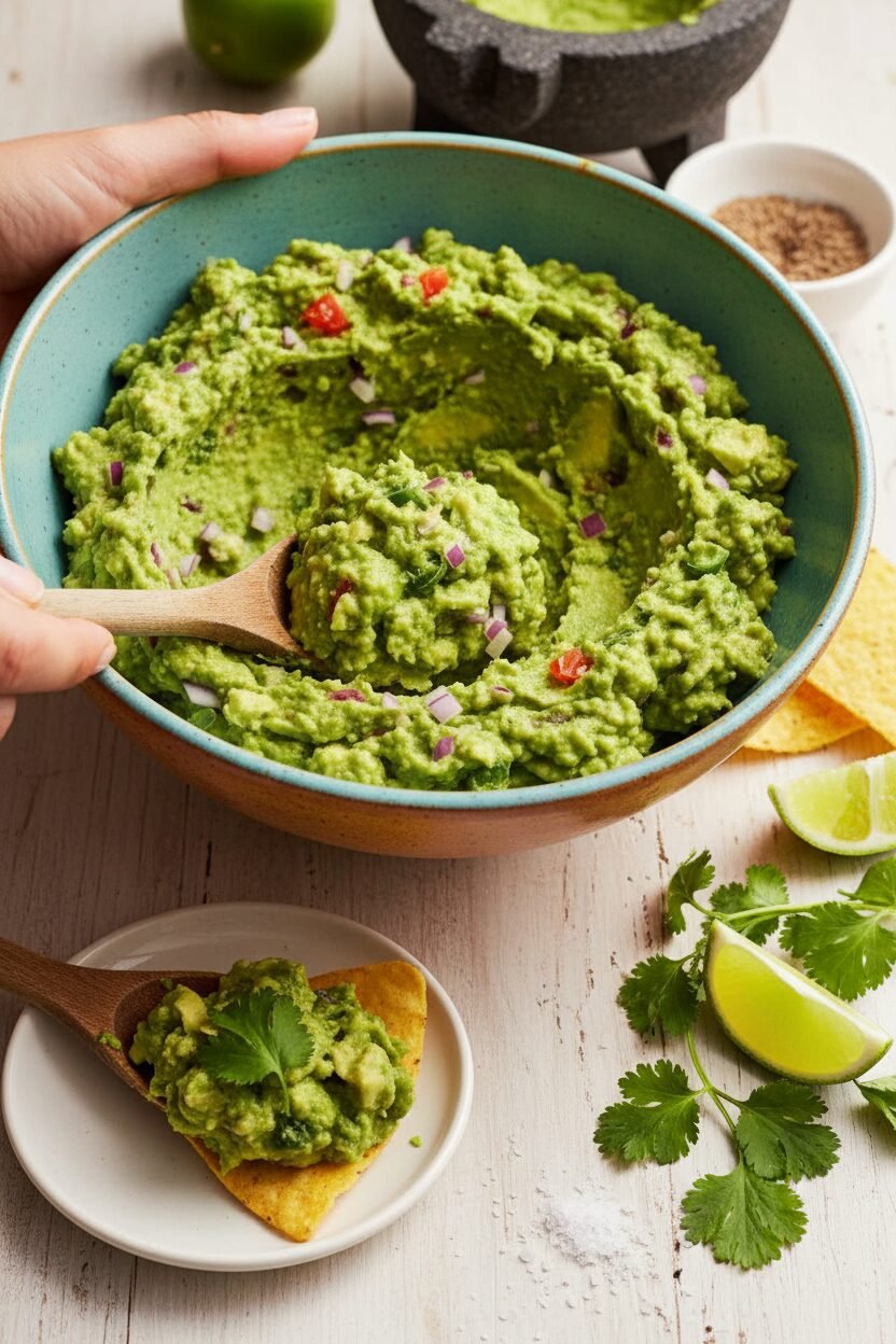 Fresh and Simple Homemade Guacamole