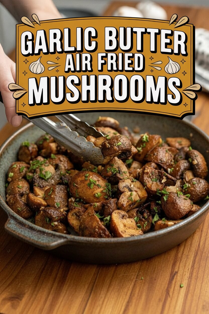 Garlic Butter Air Fried Mushrooms