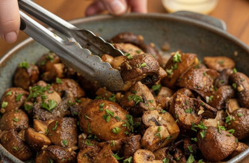Garlic Butter Air Fried Mushrooms
