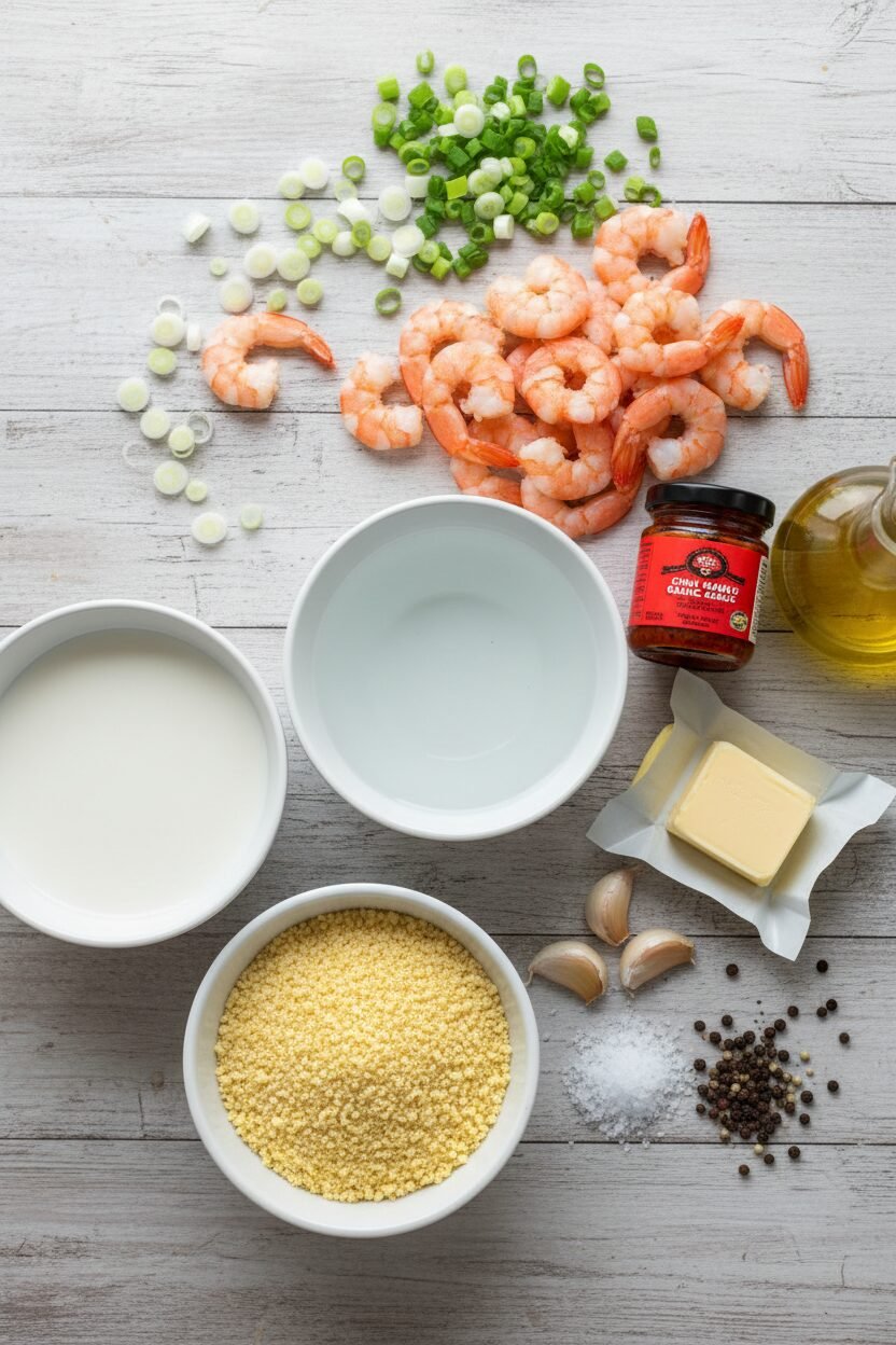 Garlic Butter Shrimp Over Creamy Grits