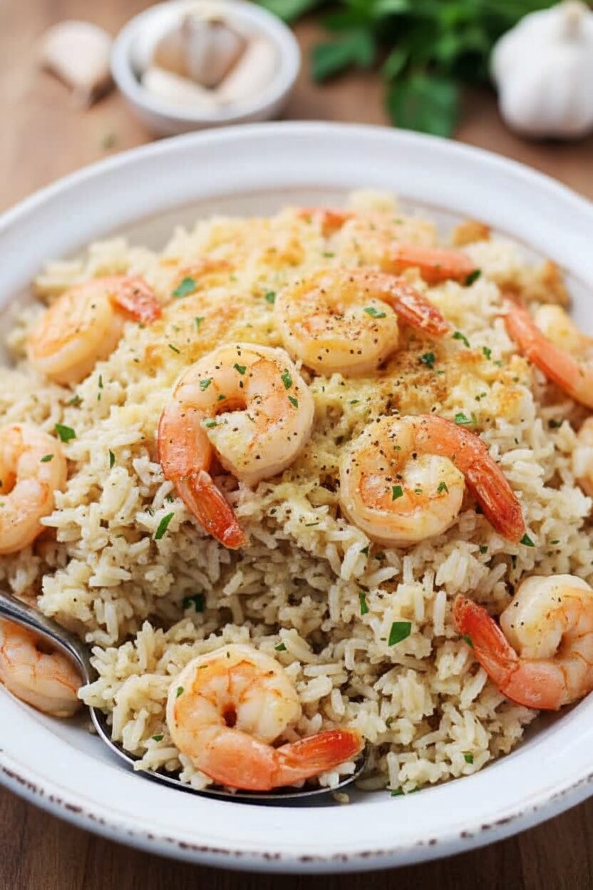 Garlic Butter Shrimp with Fluffy Rice