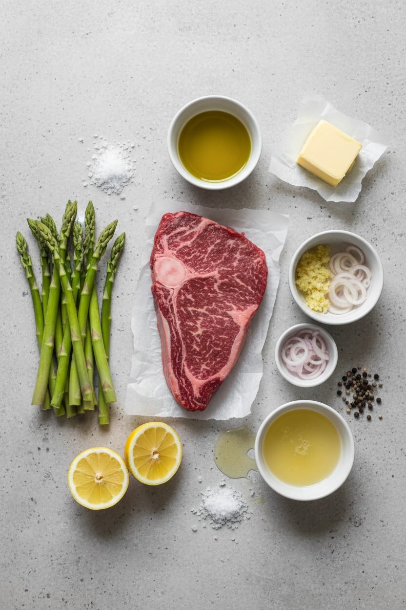 Garlic Butter Steak and Asparagus Skillet