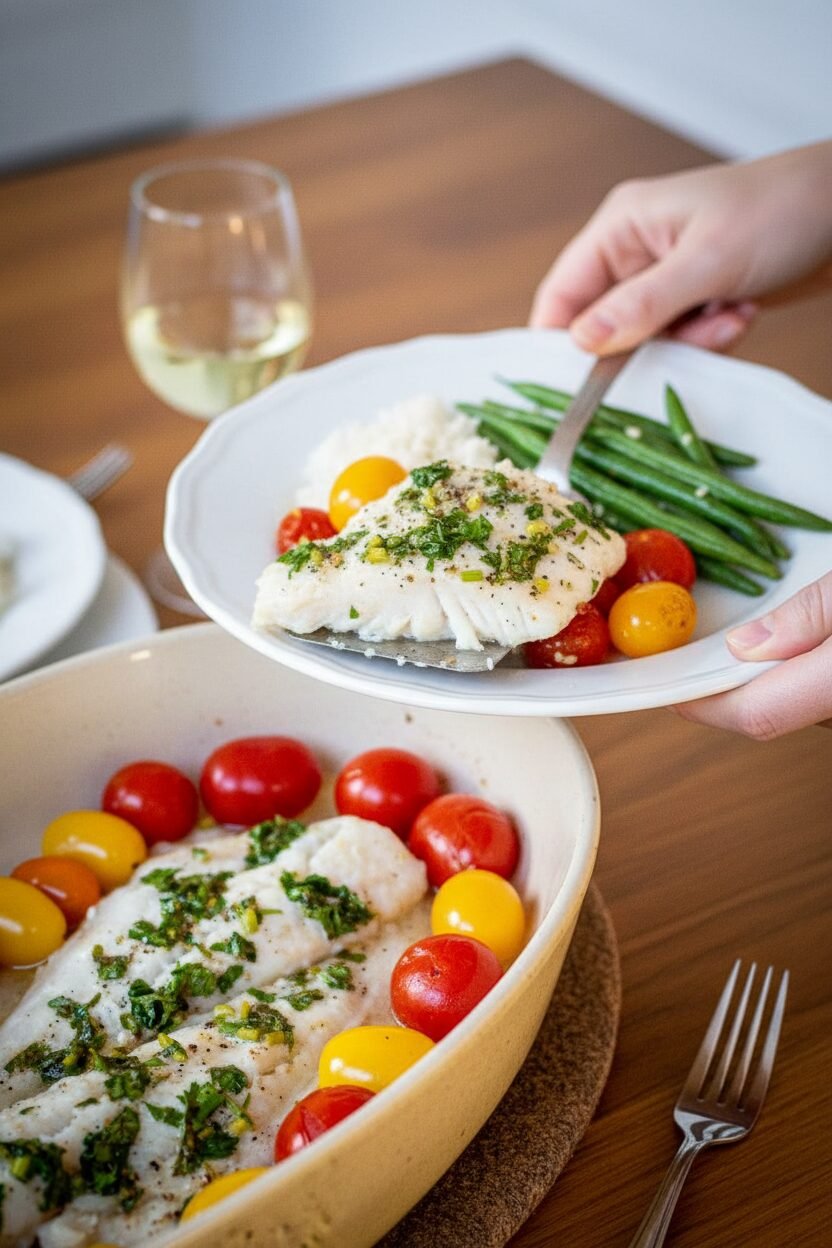 Garlic Herb Butter Roasted Cod