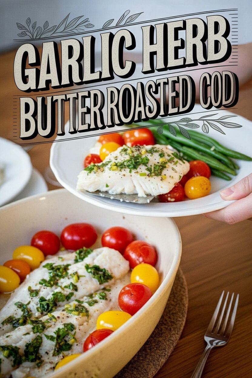 Garlic Herb Butter Roasted Cod