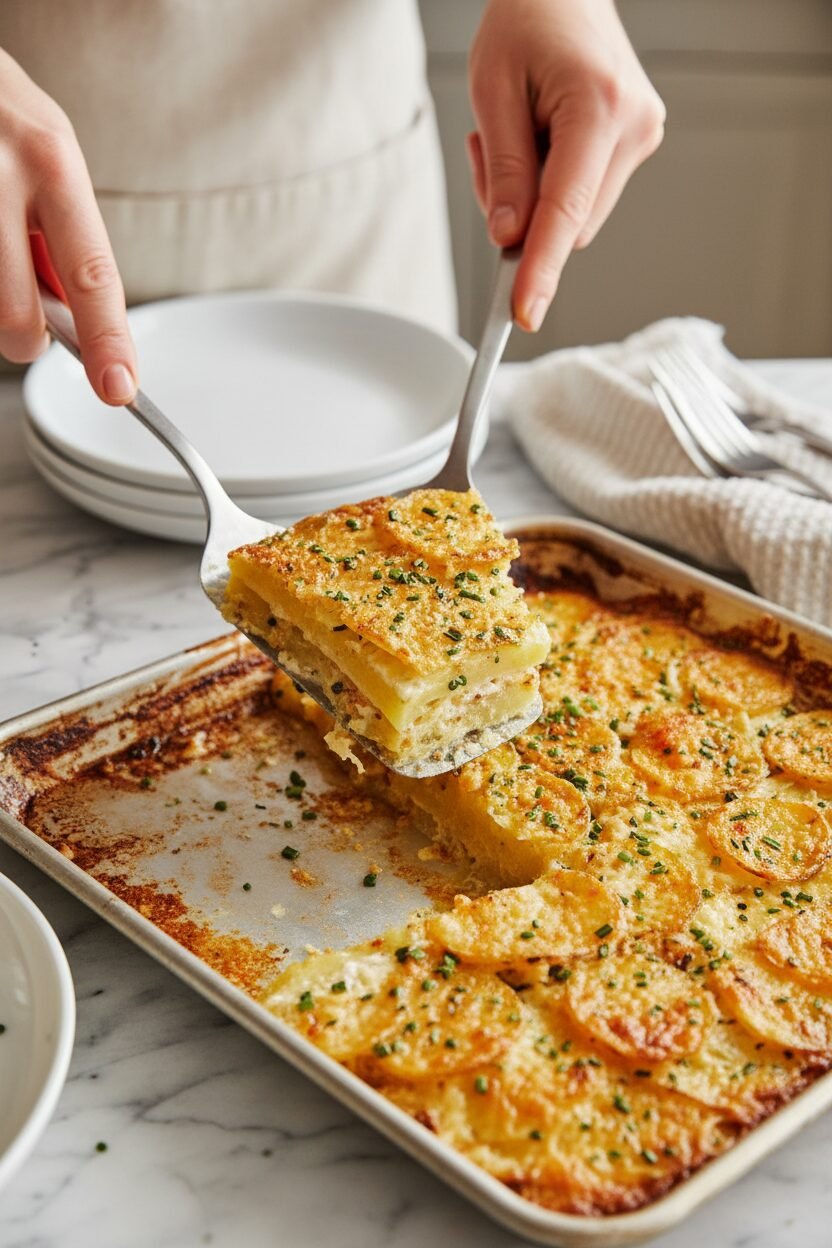 Garlic Lovers Sheet Pan Scalloped Potatoes
