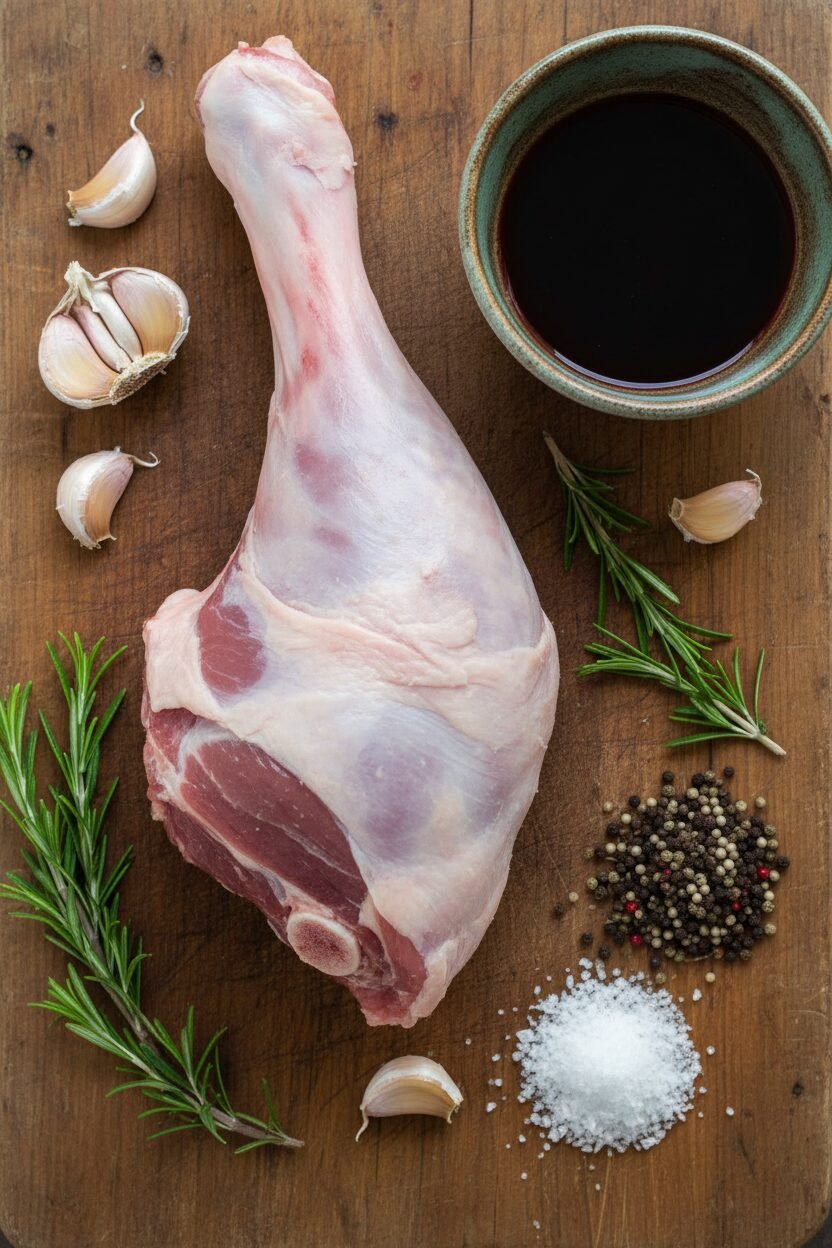 Garlic Rosemary Roasted Leg of Lamb