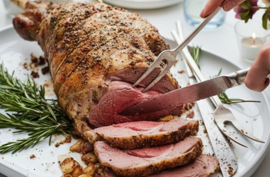 Garlic Rosemary Roasted Leg of Lamb