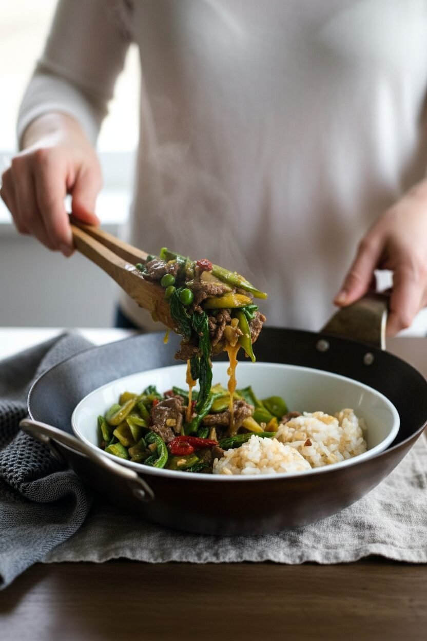 Ginger Beef and Snap Pea Stir Fry