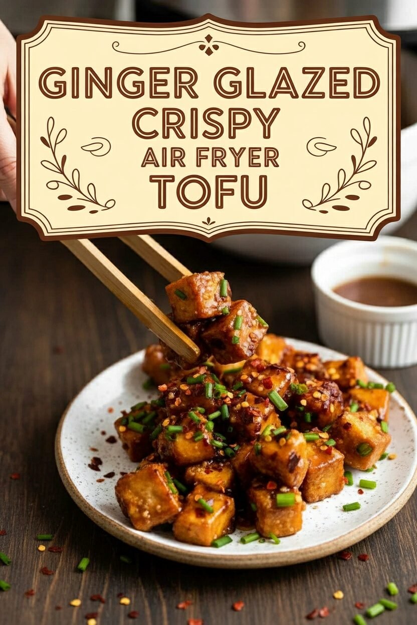 Ginger Glazed Crispy Air Fryer Tofu