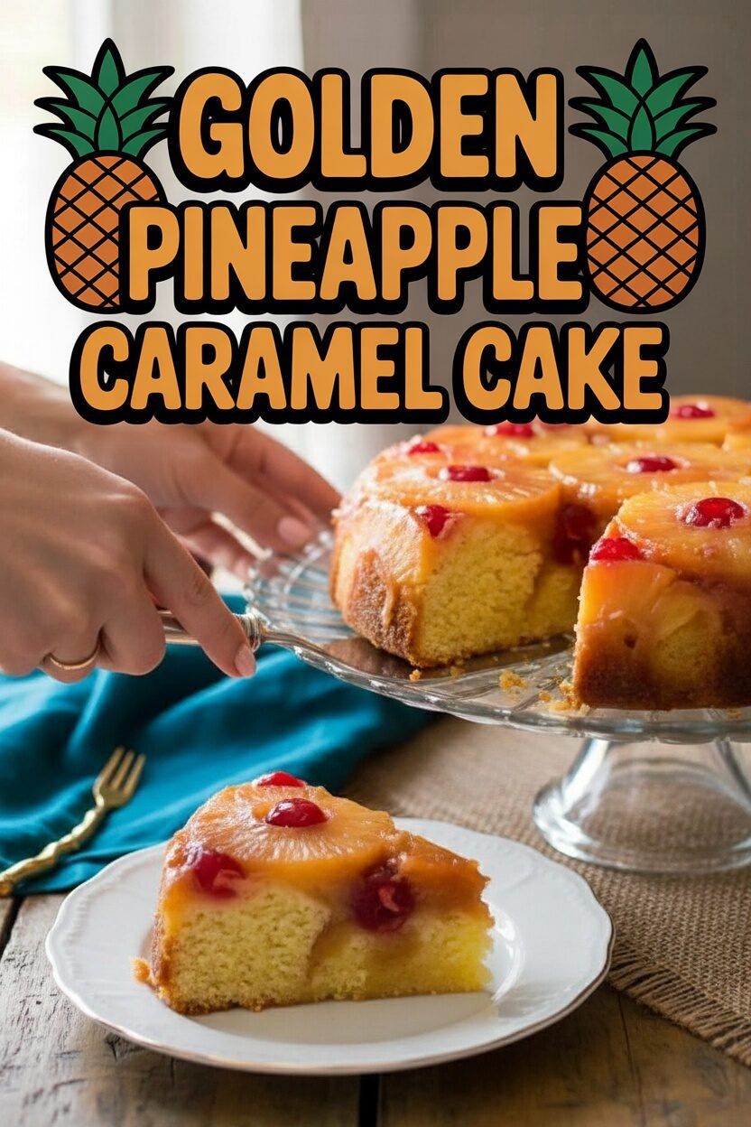Golden Pineapple Caramel Cake