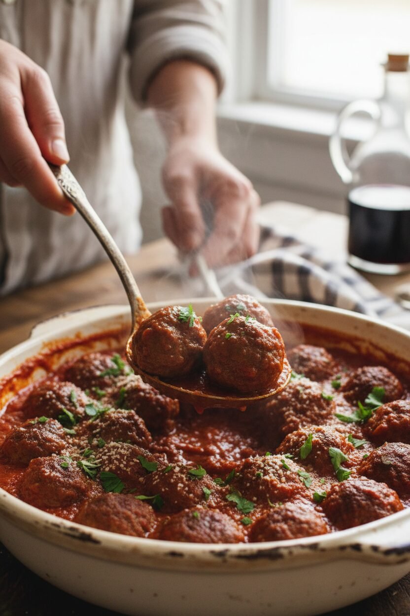 Grandmas Classic Meatballs in Rustic Tomato Sauce