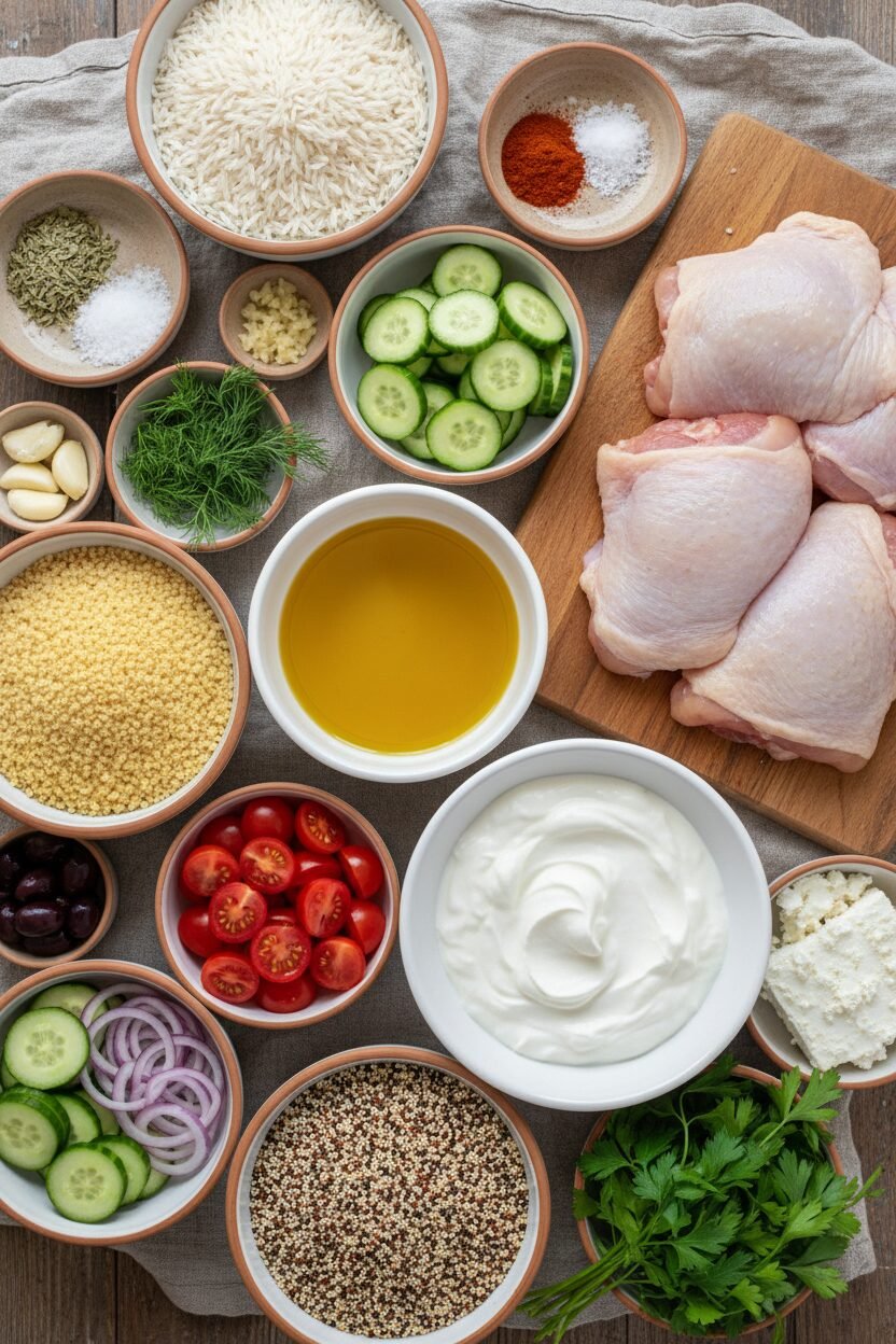 Greek Chicken Pitas with Fresh Tzatziki