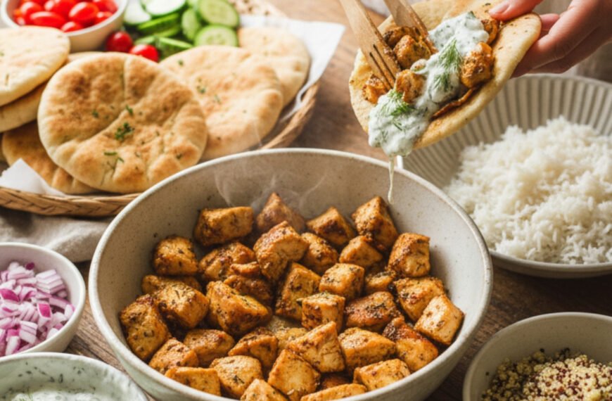 Greek Chicken Pitas with Fresh Tzatziki