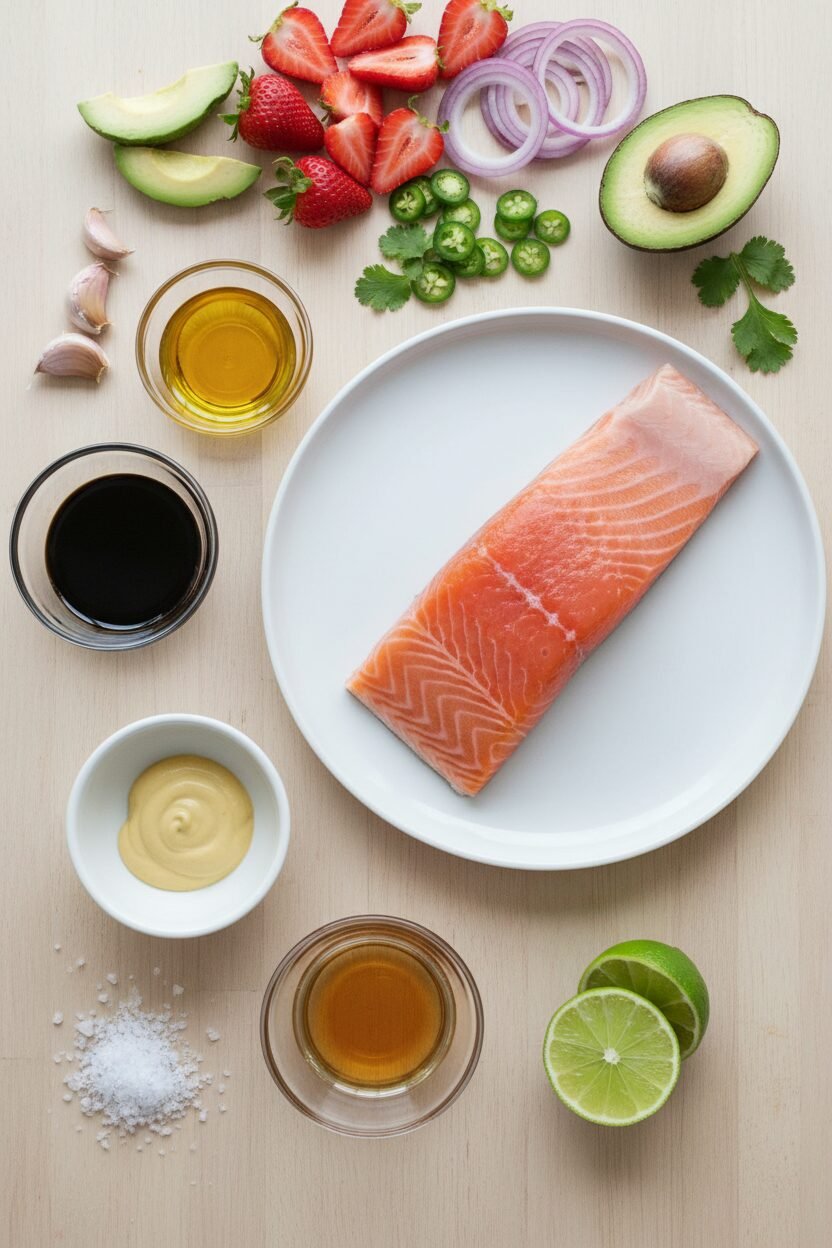 Grilled Salmon with Strawberry Avocado Salsa