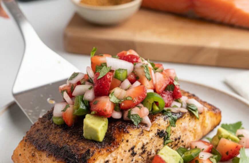 Grilled Salmon with Strawberry Avocado Salsa