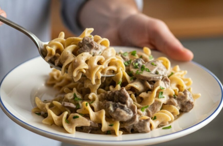 Classic Beef Stroganoff with Egg Noodles
