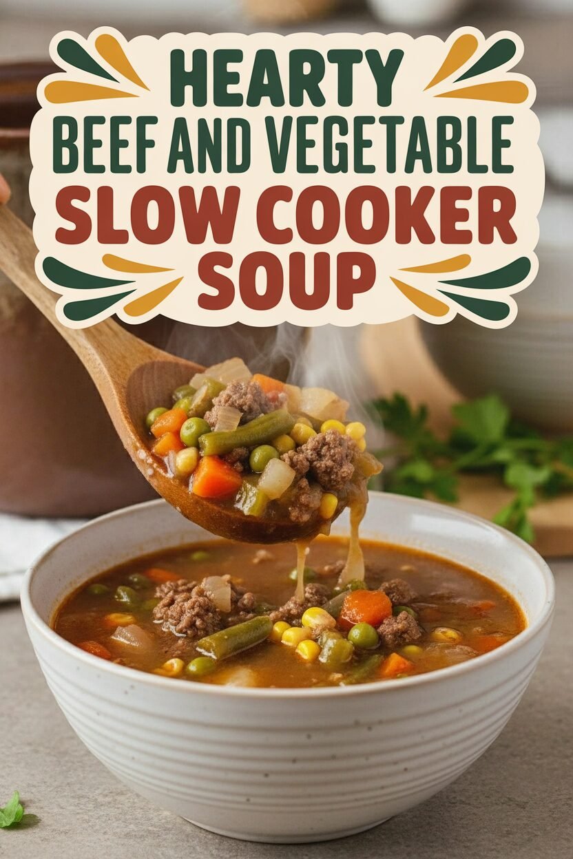 Hearty Beef and Vegetable Slow Cooker Soup