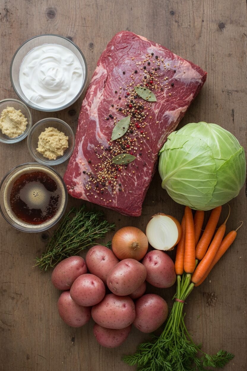 Hearty Corned Beef and Cabbage Dinner