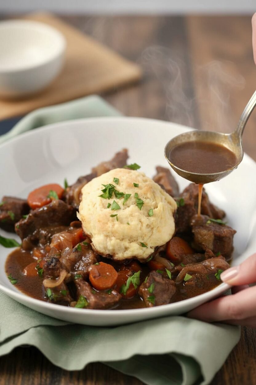 Hearty Guinness Stew with Fluffy Herbed Dumplings