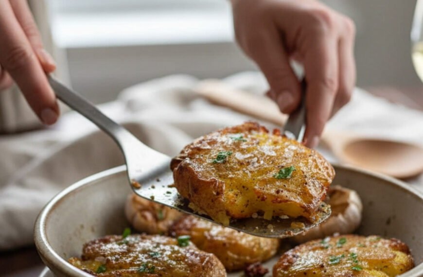 Herb Butter Crispy Smashed Potatoes
