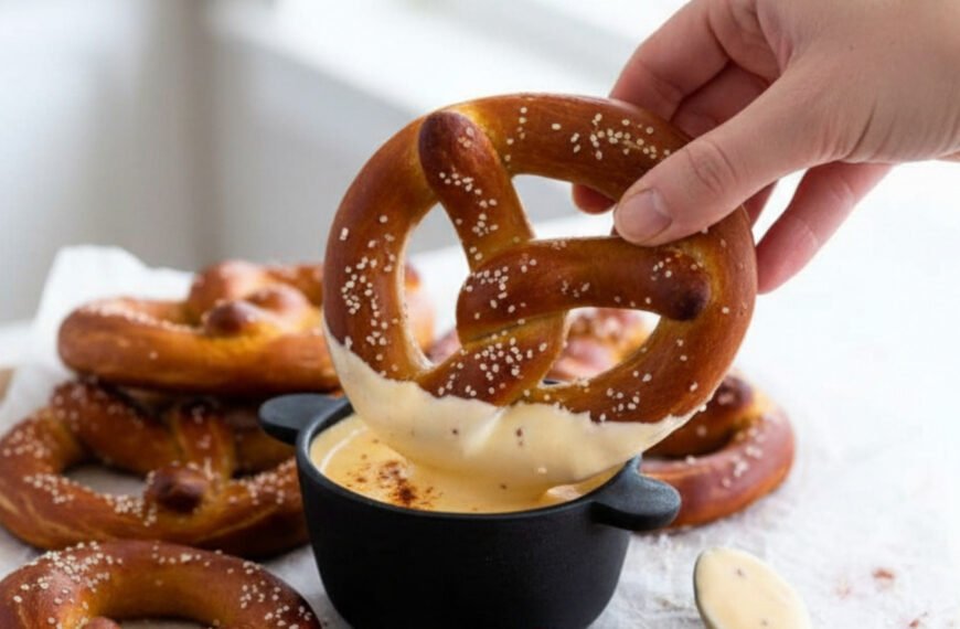 Homemade Soft Pretzels and Cheesy Dip