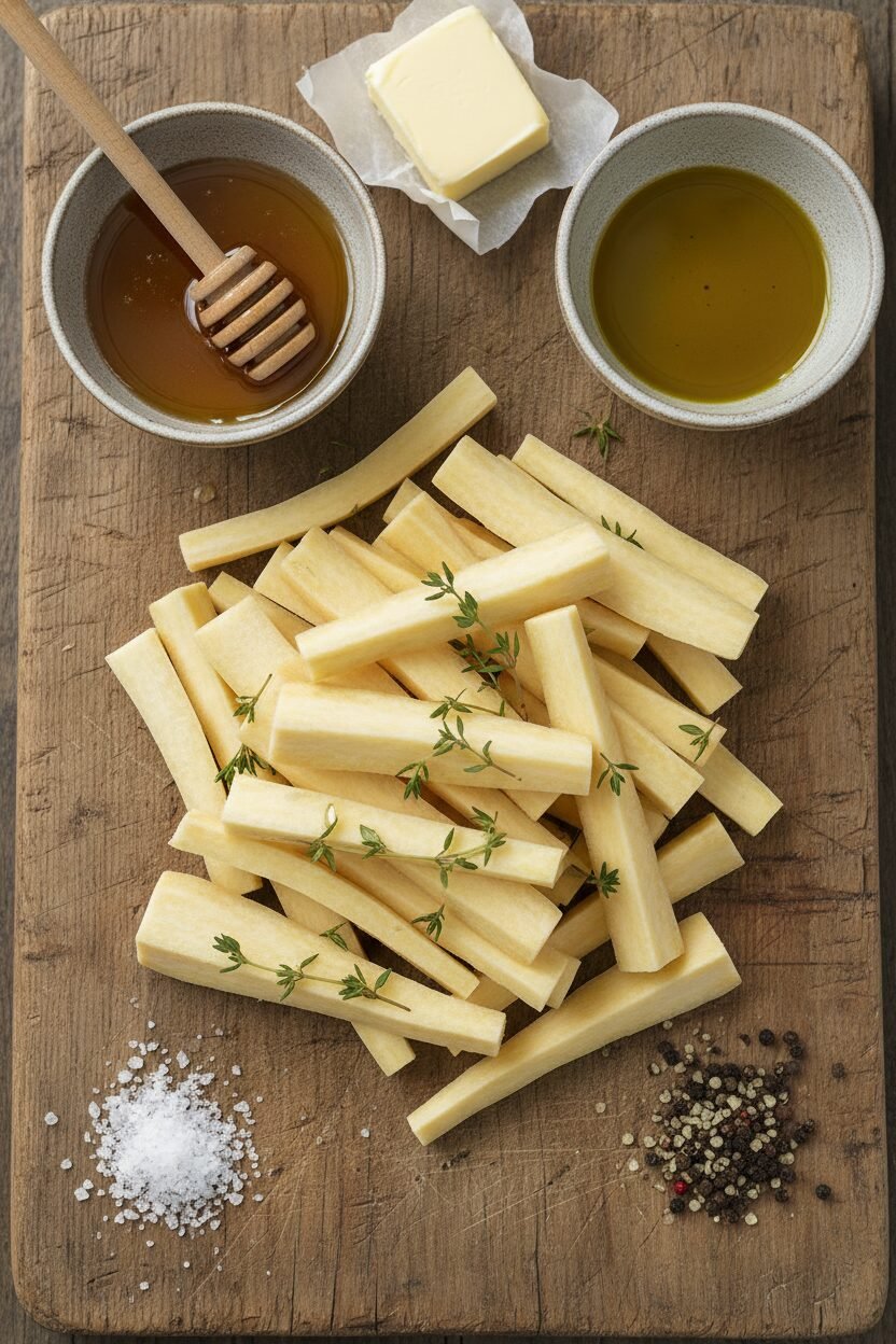 Honey Glazed Roasted Parsnips with Thyme