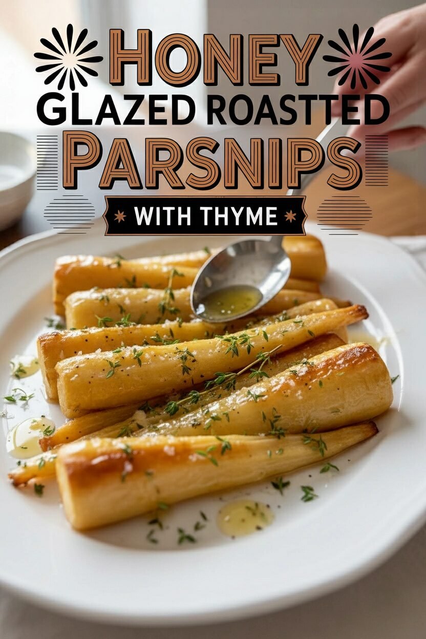 Honey Glazed Roasted Parsnips with Thyme