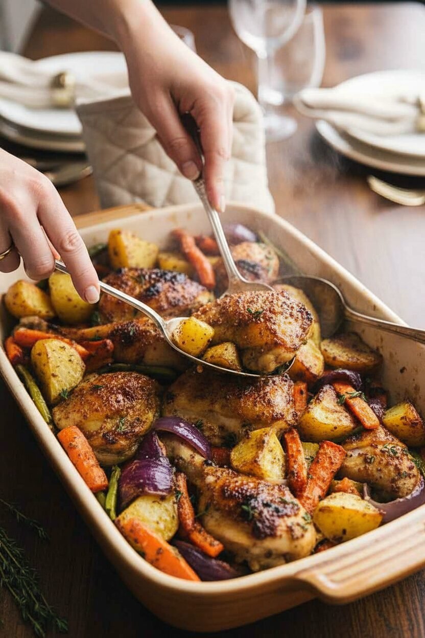 Honey Mustard Chicken with Spring Vegetables